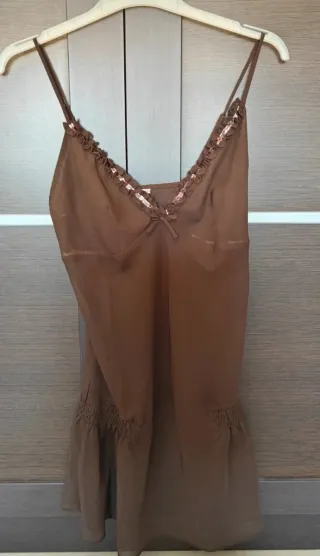 Camisón transparente marrón talla S