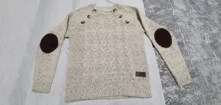 Jersey jaspeado con botones y coderas