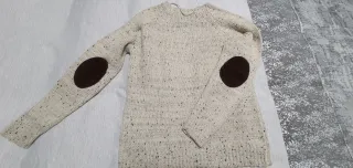 Jersey jaspeado con botones y coderas