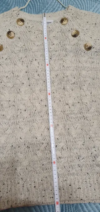 Jersey jaspeado con botones y coderas