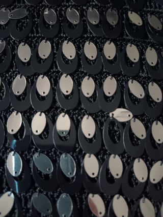 Top fiesta lentejuelas negro y plata