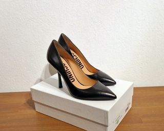 Decolletè con tacco, pelle, nero, Moschino, n.40