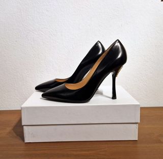 Decolletè con tacco, pelle, nero, Moschino, n.40