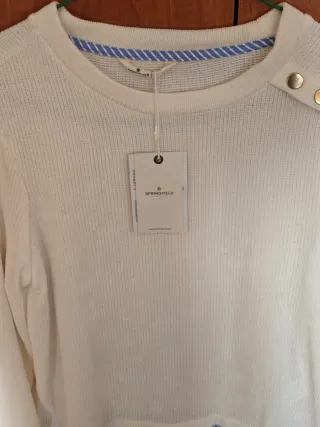 Jersey blanco Springfield mujer