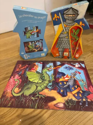 Puzzle Djeco Caballero Dragón 36 piezas