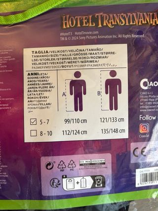 Disfarce Drac Hotel Transylvania Ciao 5-7 anos