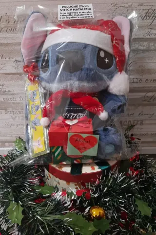Peluche Stitch 25cm Natalizio con cappello