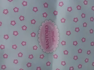 Bolsa Gorjuss azul y rosa con dibujo