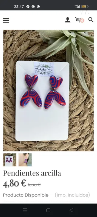 Pendientes arcilla corazón y pico