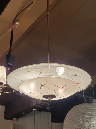 Ciondolo ottone vetro anni'50 stile Pietro Chiesa