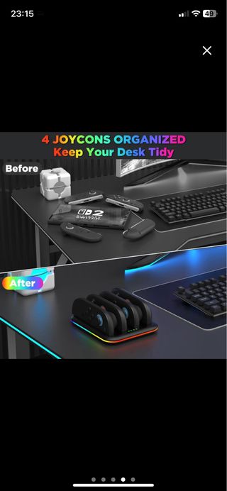 Base carga Joycon para Nintendo Switch 2