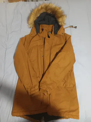 Chaqueta hombre marrón/naranja con capucha
