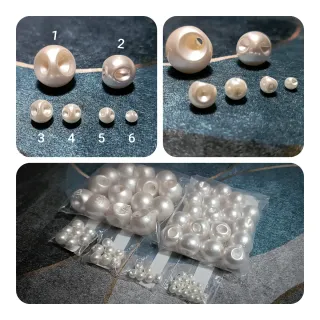 Lote de perlas acrilicas perforadas de 25mm a 6mm