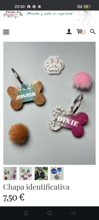 Chapa identificativa para mascotas resina