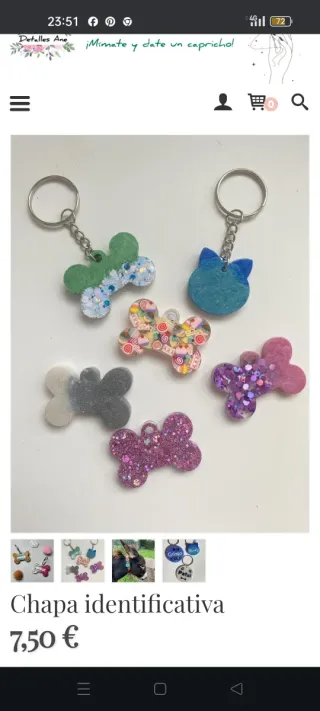 Chapa identificativa para mascotas resina