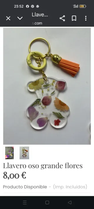 Llavero Oso Grande Flores