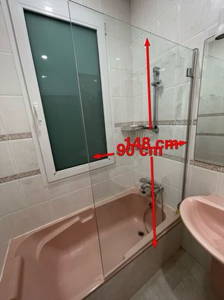 Mampara de Bañera Cristal 90x148