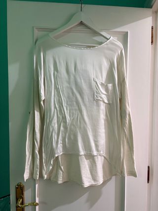 Camisa de raso blanca