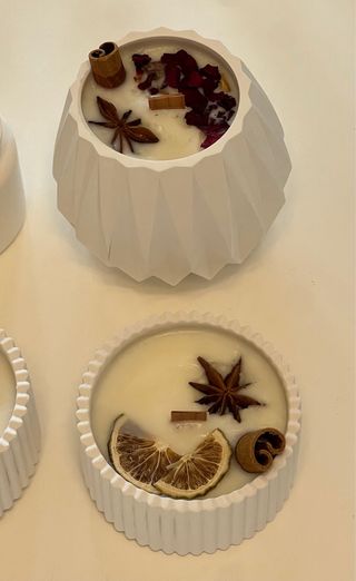 Velas aromáticas artesanales de cerámica