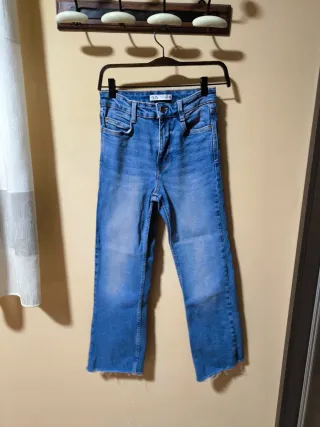 Vaqueros Zara Rectos Deshilachados