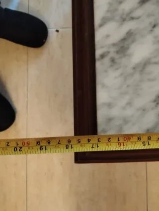 Mesa centro mármol y madera