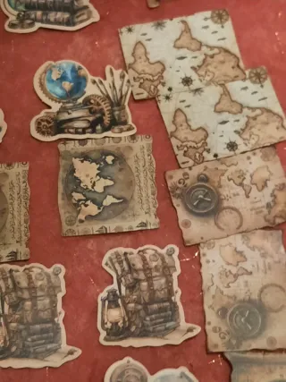 50 Autocolantes Mapas Viagem Exploração