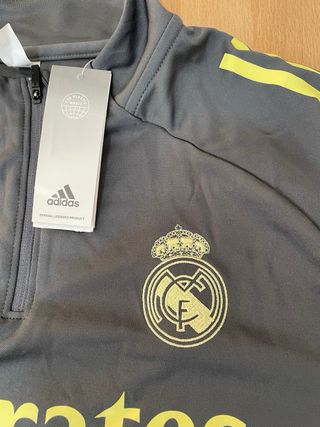 Chándal Real Madrid Adidas Gris y Amarillo