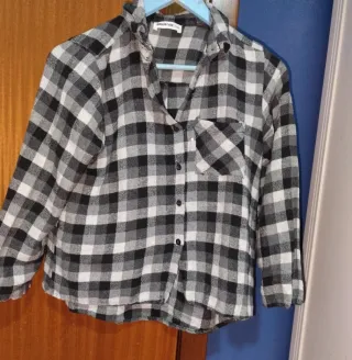 Camisa cuadros gris y negra de Brownie Talla S-M