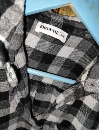 Camisa cuadros gris y negra de Brownie Talla S-M