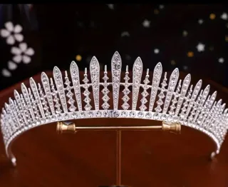 Tiara de Novia Plateada Brillante