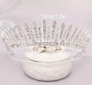Tiara de Novia Plateada Brillante