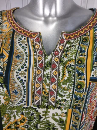 Túnica Blusa XXL AdeT Paisley Boho Multicolor