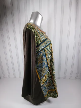 Túnica Blusa XXL AdeT Paisley Boho Multicolor