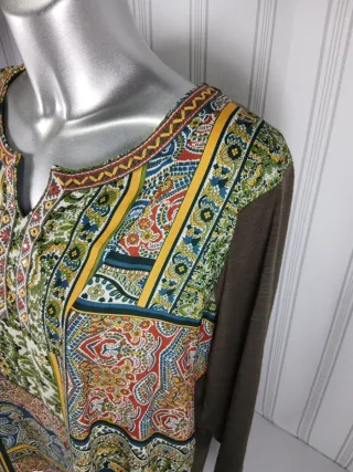Túnica Blusa XXL AdeT Paisley Boho Multicolor