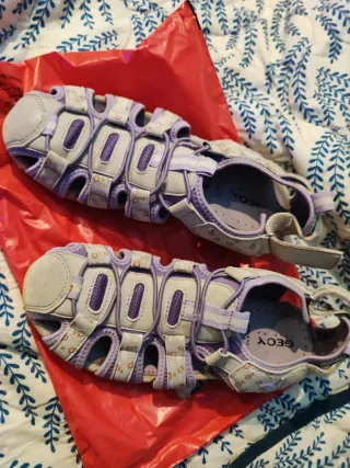 Sandalias Geox Mujer o Niña Morado/Gris