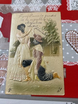 Postal antigua gauchos Argentina