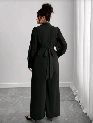 Conjunto negro talla XXL Blusa cruzada xxxl