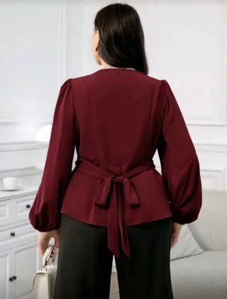 Conjunto negro talla XXL Blusa cruzada xxxl