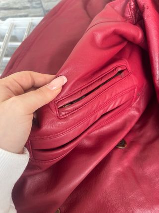 Giubbotto in pelle uomo rosso