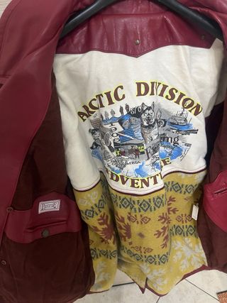 Giubbotto in pelle uomo rosso