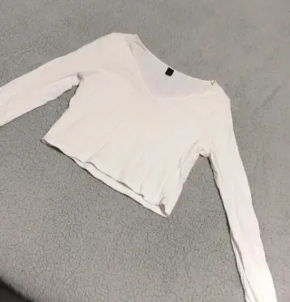 Camiseta blanca manga larga