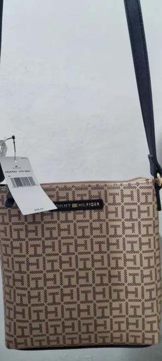 Bolso bandolera Tommy Hilfiger beige y marrón