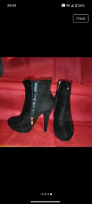 Tronchetti camoscio tacco 11cm plateau n.35