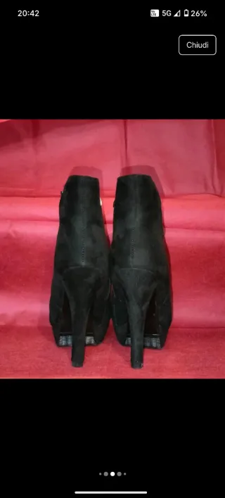 Tronchetti camoscio tacco 11cm plateau n.35