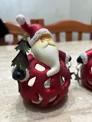 Set 3 Porta Candele Natale Babbo Natale