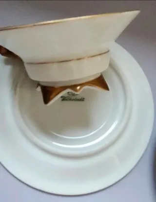 Set di 2 tazze e piatti Art Deco