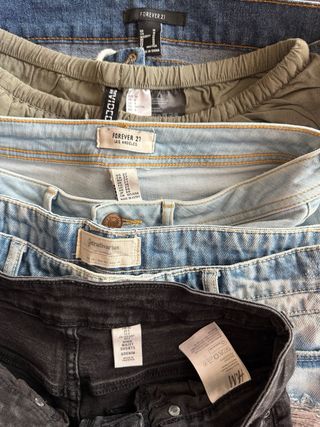 Lote 4 shorts y falda vaquera