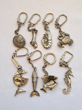 Llaveros animales marinos. Vintage