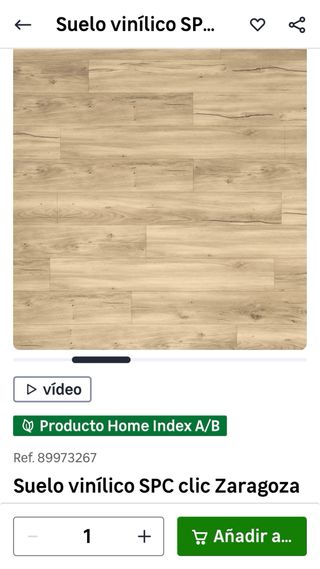 10 Cajas Suelo Vinílico Clic 15m² modelo Zaragoza