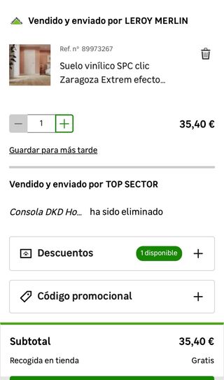 10 Cajas Suelo Vinílico Clic 15m² modelo Zaragoza